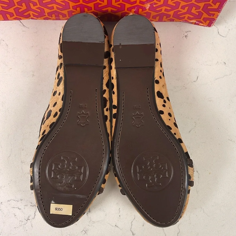 Tory Burch Asher Smoking Slipper - Cheetah Print - Calf Hair Size 7 NEW
